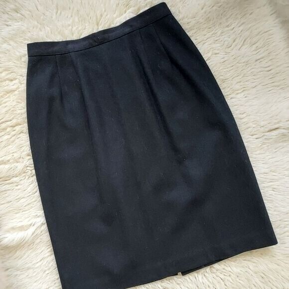 Dresses & Skirts - Vintage Isaac Hazan Women's Size 6 Wool Pencil Skirt Classic Straight Black
